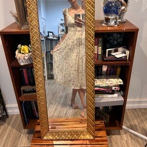 As U Wish Cream Floral Midi Dress with Cap Sleeves